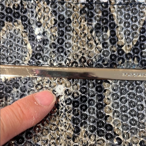 BCBG Max Azria Snake Print Sequin Clutch - Picture 3 of 7